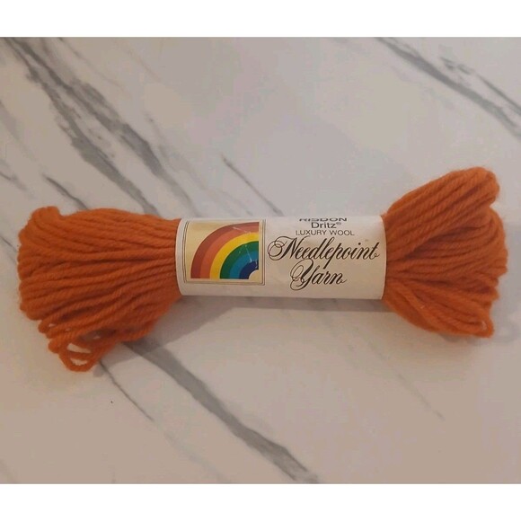 Dritz Other - Risdon Dritz Bright Orange Luxury Wool Needlepoint Yarn Vintage Virgin Wool